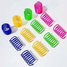 고양이 스프링 장난감 행동유발 사냥놀이, 1개, 빨강 파랑 노랑 초록