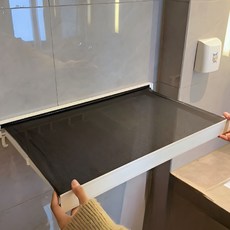 온다 접이식 무타공 욕실선반 옷보관 슬라이드 선반 접었다 폈다, 1개, 화이트