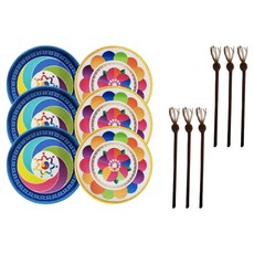 버나돌리기 접시 놀이 세트 전통놀이 체육교구, 1세트