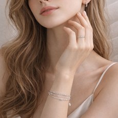 S925 은팔찌 3줄 체인 레이어드 여성 심플 데일리 주얼리