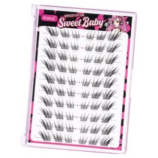 Keka 10-14mm 노글루 여우 속눈썹 인조 부분 속눈썹 가닥 속눈썹 10줄 60가닥, 1개, 블랙