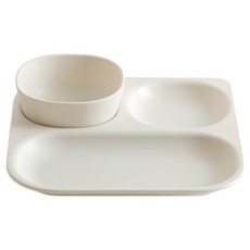 탁가온 에코젠 네모 유아 3구 식판 세트, 아이보리, 1세트