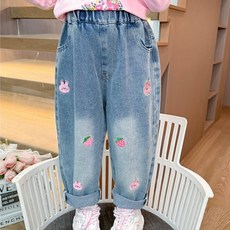 에이치제이 귀염뽀짝 유아 청바지 캐릭터청바지