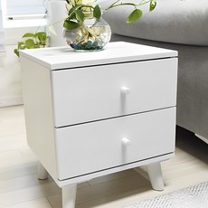 솔이솔문 철레일서랍 협탁 침대협탁 거실 쇼파 침실 서랍장 수납장, 화이트 2단