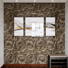 르아밀로 붙이는 벽지 방수 데코 타일 폼블럭 대리석 시트지, 딥 브라운