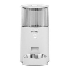 WANTECH PET 寵物自動餵食器 智慧APP遠端控制 16mm大顆粒凍乾不易卡糧, 2.5L白色餵食器, 10g, 1個