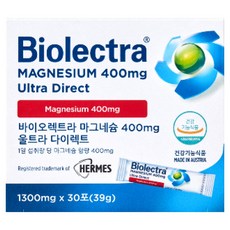 바이오렉트라 헤어메스 마그네슘 400 울트라 다이렉트 x 30포, 30회분, 30개
