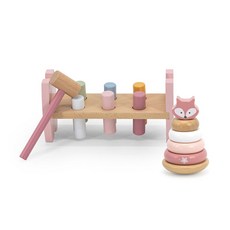 폴라비 아기 링쌓기 망치놀이 세트 원목 장난감 12개월 13개월 선물, 여우, 1개