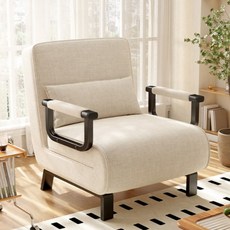 SeekFun 프리미엄 소파베드 등받이 각도 조절 3가지 모드 공간활용 소파 겸 침대 1인용 2인용, 화이트80cm