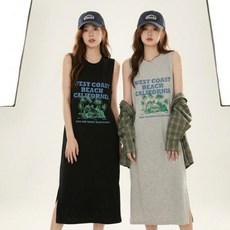 1+1 여성 나시 롱원피스 루즈핏 바캉스 데일리 원피스 홈웨어