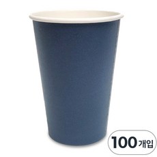 국내생산 테이크아웃 384ml(13온스) 칼라 종이컵 네이비, 1개, 100개입