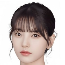 모리엔 자연스러운 앞머리 가발 부분가발 헤어피스 볼륨 시스루뱅 단발 긴머리 여성 여자, 1개, 다크브라운