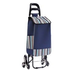 GIANXI 가벼운 계단식 접이식 손수레 카트 휴대성 강한 가정용 소형 트레일러 노인도 편리하게 사용 가능한 장바구니, 1개, 계단 오르기 바퀴 스타일