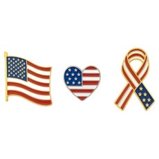 마그네티크 미국 국기 핀뱃지 옷핀 브로치 신혼여행선물 여행기념품 3종 세트