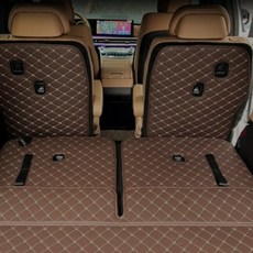 카포스 디올뉴 싼타페 MX5 (2023.9월~출시중) 퀼팅 등포함 트렁크 풀셋 인조가죽 트렁크매트 적재함매트, 6인승 싼타페 MX5, 블랙원단+레드실