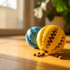 미스터퍼그 강아지 간식공 스낵볼, 1세트, 노랑+파랑 1세트, 노랑+파랑