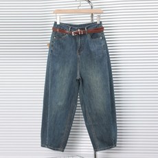 AOKADA 여성 9부 세미 와이드 데님 팬츠 여름 키작녀 청바지