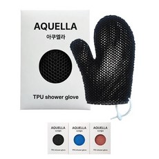 아쿠엘라 TPU 벌집 프리미엄 샤워 글러브 친환경 저자극 부드러운 각질관리 빠른건조 반영구사용 목욕타올, 1개, 1개입, 블랙