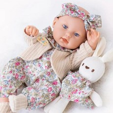 코지베베 아기 인형+토끼 봉제 인형 1세트, 핑크, 1개