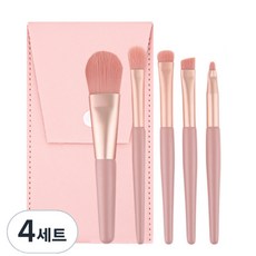 러블리 핑크 메이크업 브러쉬 5종 세트, 4세트, 혼합색상