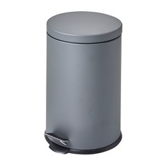 할메이드 인테리어 무소음 원형 페달휴지통 종량제 쓰레기통 5L 12L 20L, 1개, 5L 무광그레이