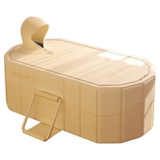 태월 대형 접이식 간이 욕조 반신욕 홈스파 이동식욕조 150*55*50cm, 1개, 욕조베이지(덮게O포함)