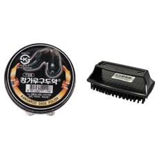 캉가루구두약+솔세트 구두약 구두솔 구두 광택 세트 가죽 구두 관리 신발 광택 솔, 검정+솔, 1세트