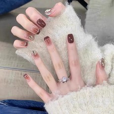 FAINAL SENSE 레드 컬러 착용형 네일팁 착용형 인조네일 고급스러운 착용형 인조네일, 1개, SG924-S