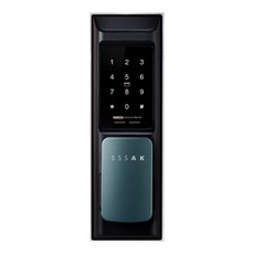 에버넷 무타공 푸시풀 도어락 에버플러스 AK-N102P 현관번호키 (번호+카드), 고객직접설치, AK-N102P 터키블루