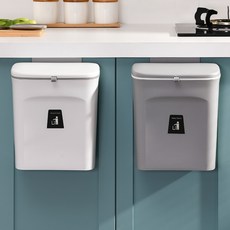 씨엠 고급 NEW 벽걸이 슬라이드 음식물쓰레기통 주방 싱크대 쓰레기통 걸이형 걸이식 휴지통, 그레이