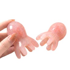 마레코 문어 괄사 미니 두피 마사지기, 핑크, 2개