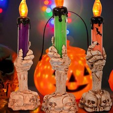 할로윈 LED 해골 캔들 3개 장식소품 삼합일 GC-L, 혼합색