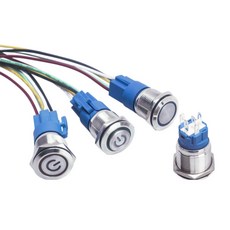 리틀브릿지 19mm 원형 LED 메탈 푸시 누름 버튼 온오프 방수 푸쉬 온 락 스위치, 푸쉬온(그린) 19mm, 1개