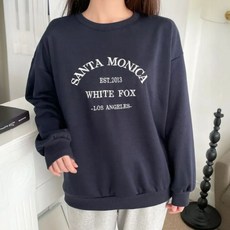 에일룸 여성 루즈핏 기모 영문자수 맨투맨