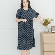 아킵 버튼 반팔 원피스 루즈핏 냉감 잠옷