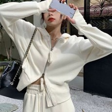 릴리제인 여성 크롭 후드 와이드핏 팬츠 트레이닝복 세트