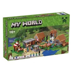 마인크래프트 빌리지 마을 1600pcs 류01, 1개, 신형 세계 마을 집 드래곤2개피규어8개포함