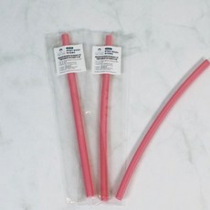 [Nopackage Project] 핑크 개방형 실리콘 빨대 세척솔이필요없는 재사용가능, 1세트, 2개입