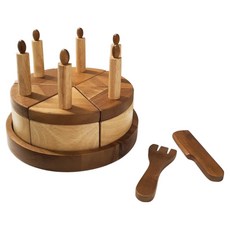 봉봉 원목 장난감 생일 우드케이크 역할놀이, 우드생일케이크장난감, 1개