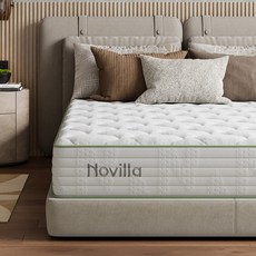 Novilla 녹차 스프링 침대 매트리스 싱글 무음 천연 항균 및 탈취, 중간, 22cm