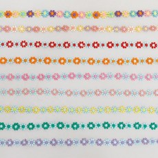 자수 레이스원단 플라워 컬러꽃잎 12mm 케미컬 057 9종, 8)그린, 1개