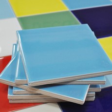 중앙데코 수입타일, 009.레인보우수입타일 진하늘 유광 100mm, 1개