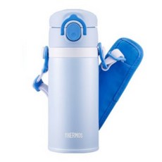 써모스 마이 디자인 보틀 스트랩 + 원터치 타입 텀블러 세트 JOI-350K, 파스텔블루, 350ml, 1개