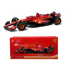 브라고 1:43 F1 페라리 SF24 #16 (Charles Leclerc) Emilia Romagna GP 레이싱카 다이캐스트 아크릴케이스, 1개