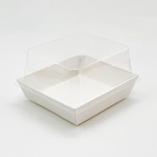 높은 뚜껑 크라프트 뚱 샌드위치 용기 + PET 뚜껑, 50개, 화이트, 3세트