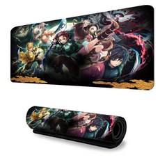 귀멸의칼날 마우스 장패드 가죽 데스크 매트 책상 키보드 패드, 1개, G (700x300mm)