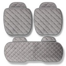 지엠지모터스 극세사 퀼팅 겨울 자동차 방석 3P세트, 그레이 큐브, 1세트