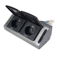 BIS 비아이에스 BIB-002 2구 가구 코너콘센트 하부장 90도, 실버, 1개