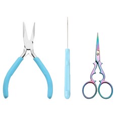 네트공예 망스티치 도구 롱노우즈+미니 송곳+공예용 미니 가위 3종 세트, 1개