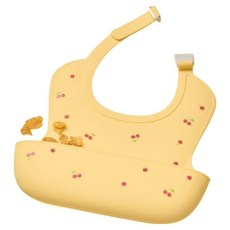 아이냠 원터치 버클형 아기 실리콘 턱받이 방수 길이 조절, 2개, 1개입, 체리